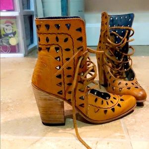 Freebird Flute lace up booties